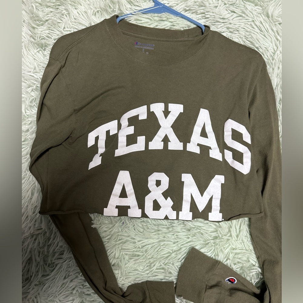 Texas A&M college t shirt long sleeve champion green
